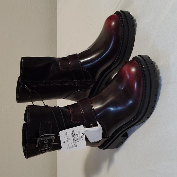 Arizona Jean CO Tilpa Oxblood Faux Leather Boots 7 Medium - Picture 8 of 9